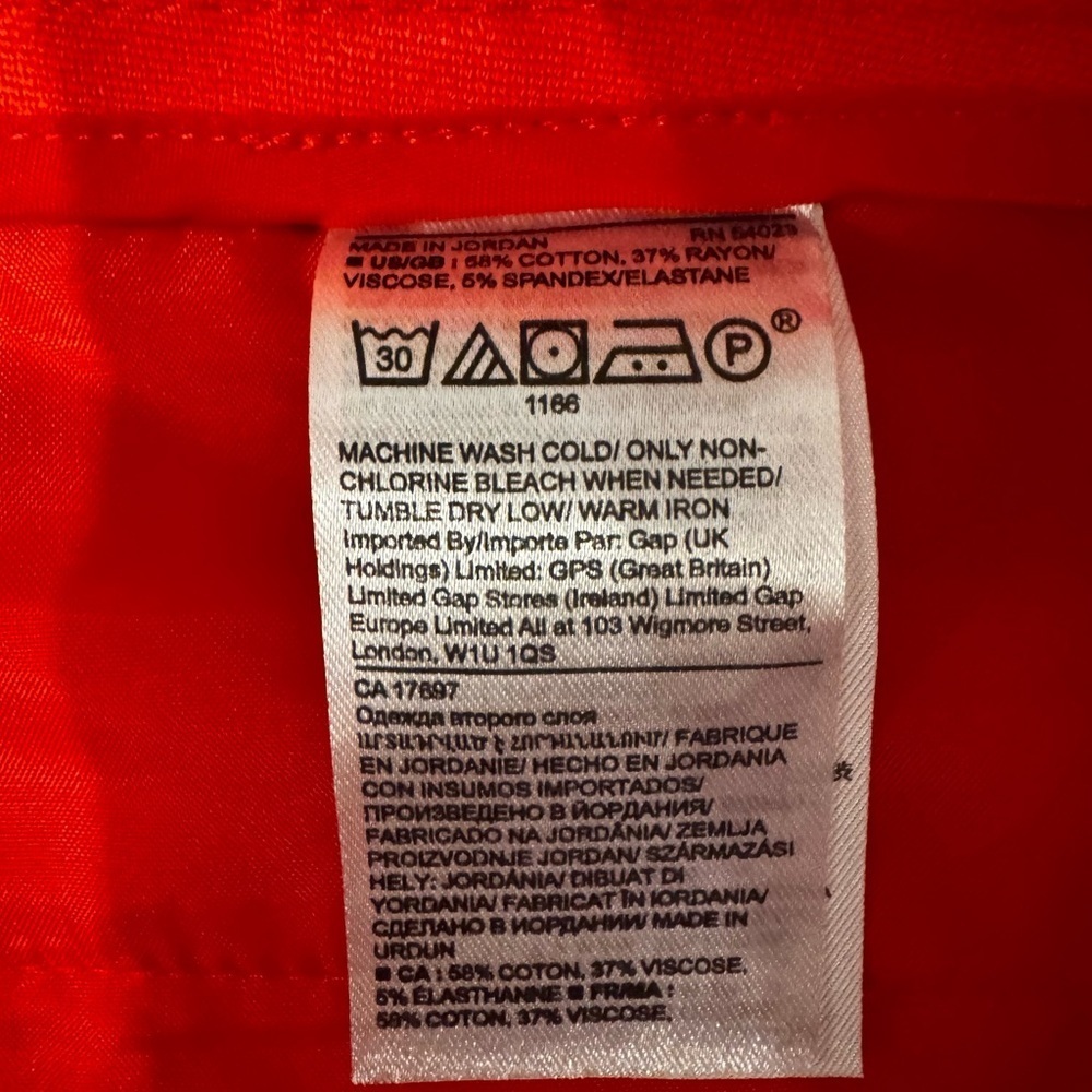 Banana Republic Sloan-Fit Slim Ankle Pants Coral Red Size 14 NWOT - Picture 7 of 12